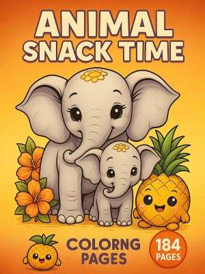 Animal & Snack Time – 184 Animals & Fruits Coloring Pages for Kids