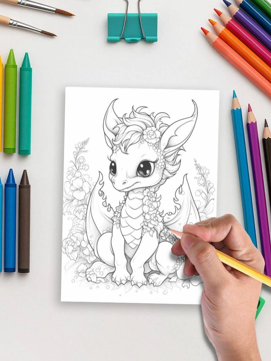 Fire & Flight – 50 Dragon Coloring Pages - Image 4