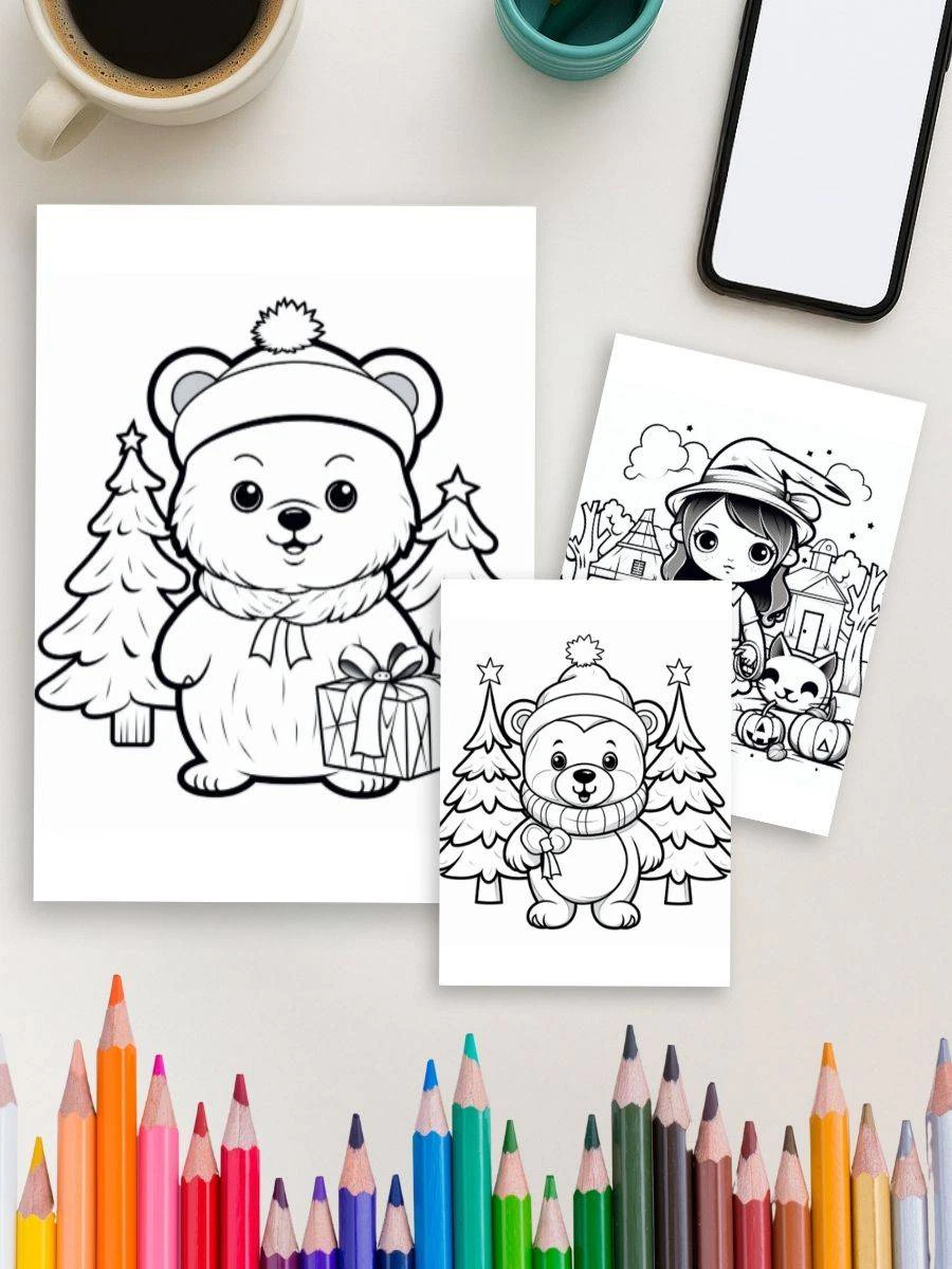 Holiday Fun Pack – 60 Kids Holiday-Themed Coloring Pages - Image 3