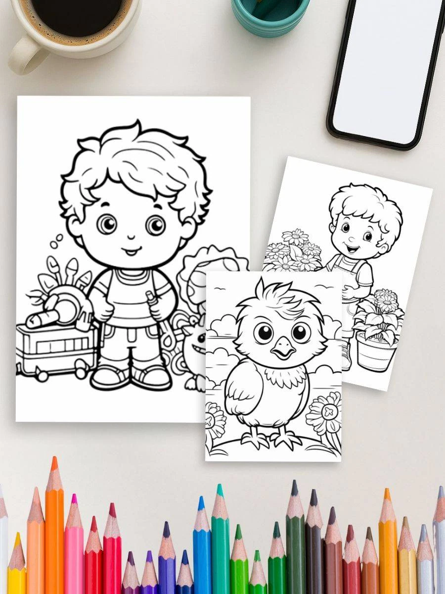 Roars, Paws & Whiskers - 100 Kids Coloring Pages - Image 3