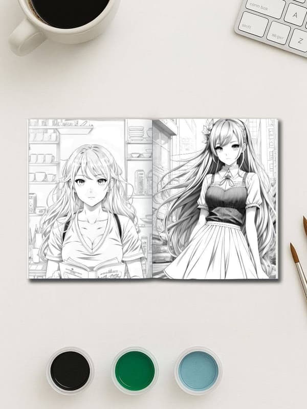 Anime Dream World – 93 Cute Anime Girl Coloring Pages - Image 3