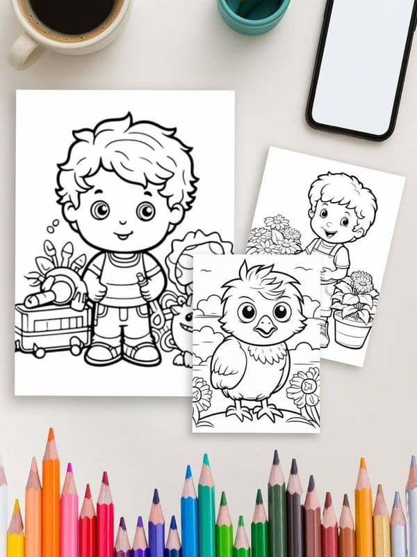 Roars, Paws & Whiskers - 100 Kids Coloring Pages - Image 3