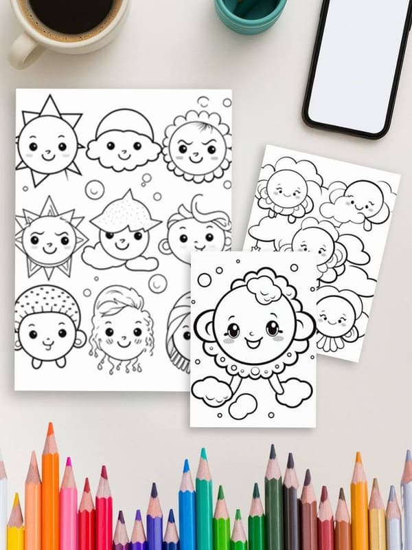 Weather Wonders – 200 Weather & Season-Themed Coloring Pages - Image 3