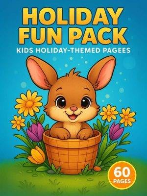 Holiday Fun Pack – 60 Kids Holiday-Themed Coloring Pages