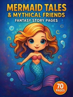 Mermaid Tales & Mythical Friends – 70 Fantasy Story Coloring Pages