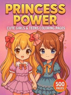 Princess Power – 500 Girls & Teens Coloring Pages