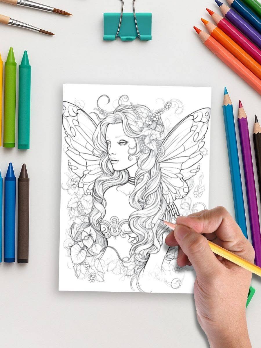 Fairy Glow – 230 Beautiful Fairy Coloring Pages - Image 5